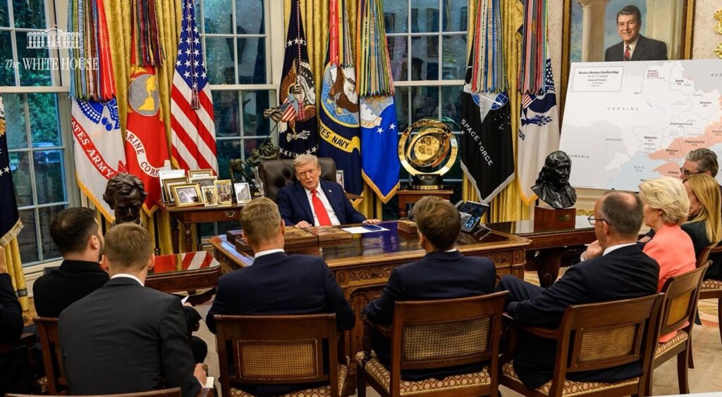 US President Donald Trump held meeting with European leaders on August 18, 2025 (Photo : The White House)